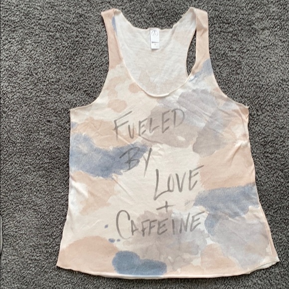 Fueled By Love & Caffeine Racerback Tank Size M - Picture 1 of 3